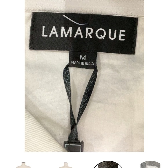 Lamarque Dina Flower removeable rosette Crop Top Ivory White 100% SZ med NWT - Picture 9 of 10